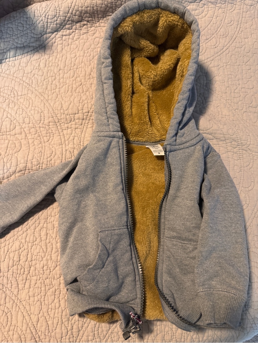 Carter’s zip-up jacket (fuzzy inside) 18M